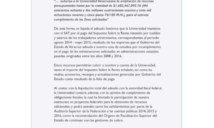 Rectoría reconoce a Diputados de MORENA, por apoyar la ampliación presupuestal de la UV