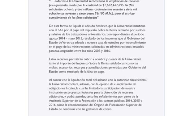 Rectoría reconoce a Diputados de MORENA, por apoyar la ampliación presupuestal de la UV
