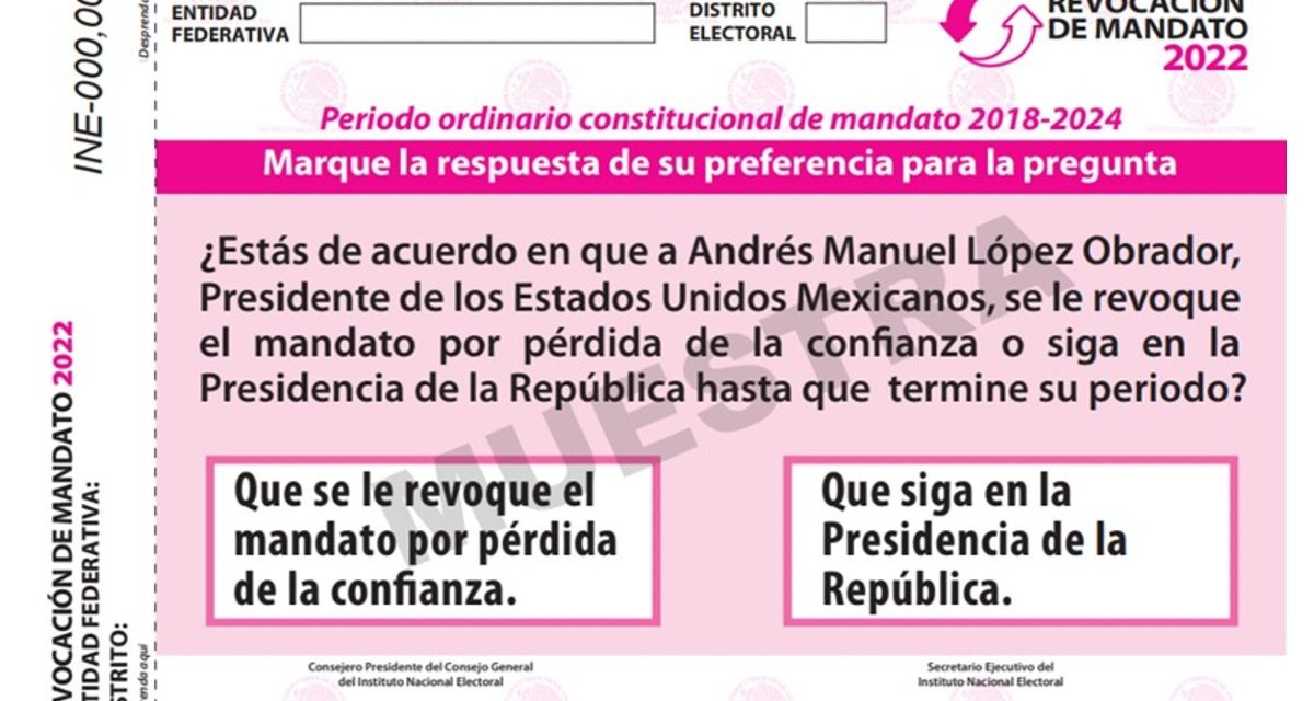 Faltan 2 millones de firmas para la Revocación del Mandato
