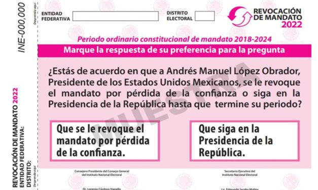 Faltan 2 millones de firmas para la Revocación del Mandato