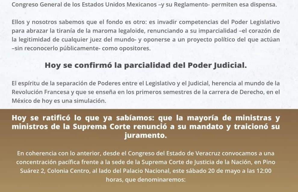 Posicionamiento Congreso Local Veracruzano