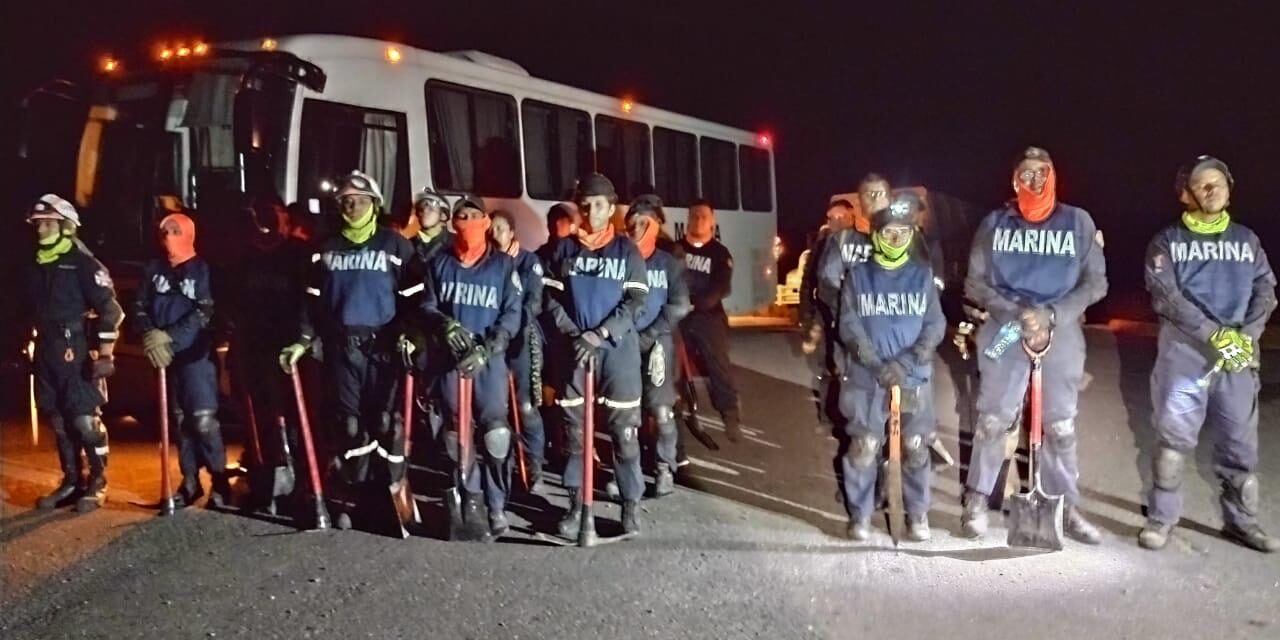 Marina activa el Plan Marina en Fase de Auxilio a la población, ante un incendio suscitado en Alvarado, Veracruz