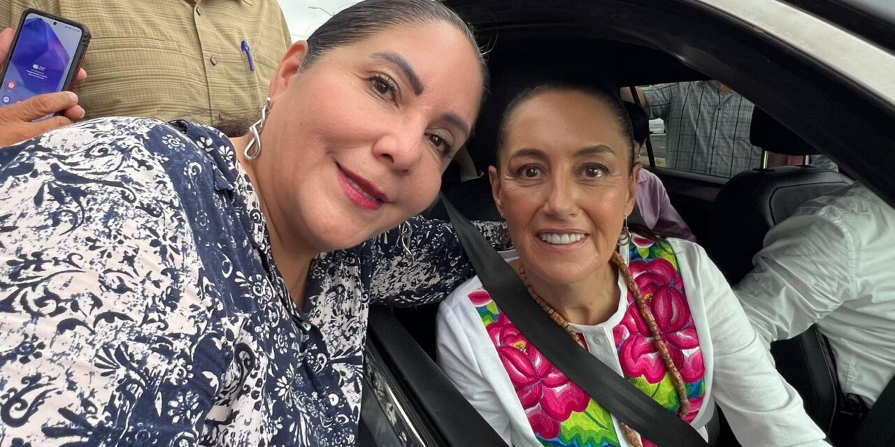 Presente Claudia Tello en recepción de AMLO y Claudia Sheinbaum