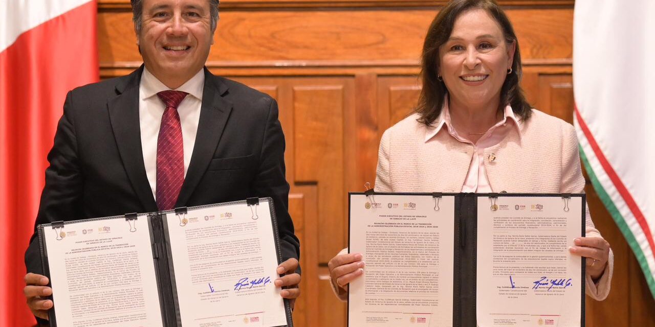Formalizan Rocío Nahle y Cuitláhuac García inicio de proceso de entrega- recepción