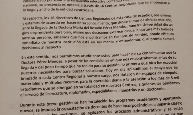 Respaldan líderes síndicales trabajo de rectora de la UPV, piden a Nahle considere continuidad