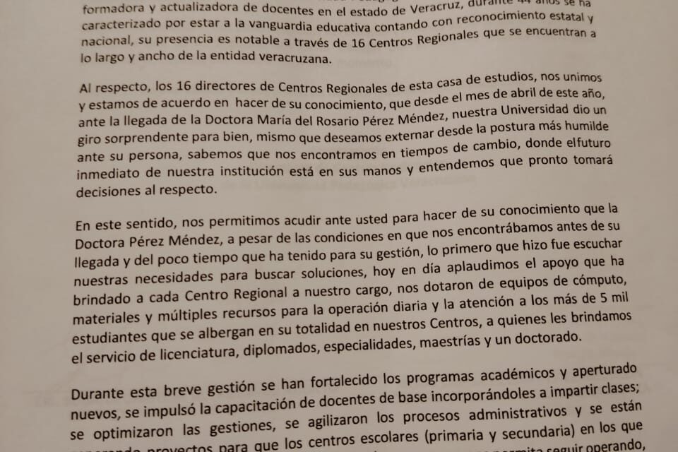 Respaldan líderes síndicales trabajo de rectora de la UPV, piden a Nahle considere continuidad
