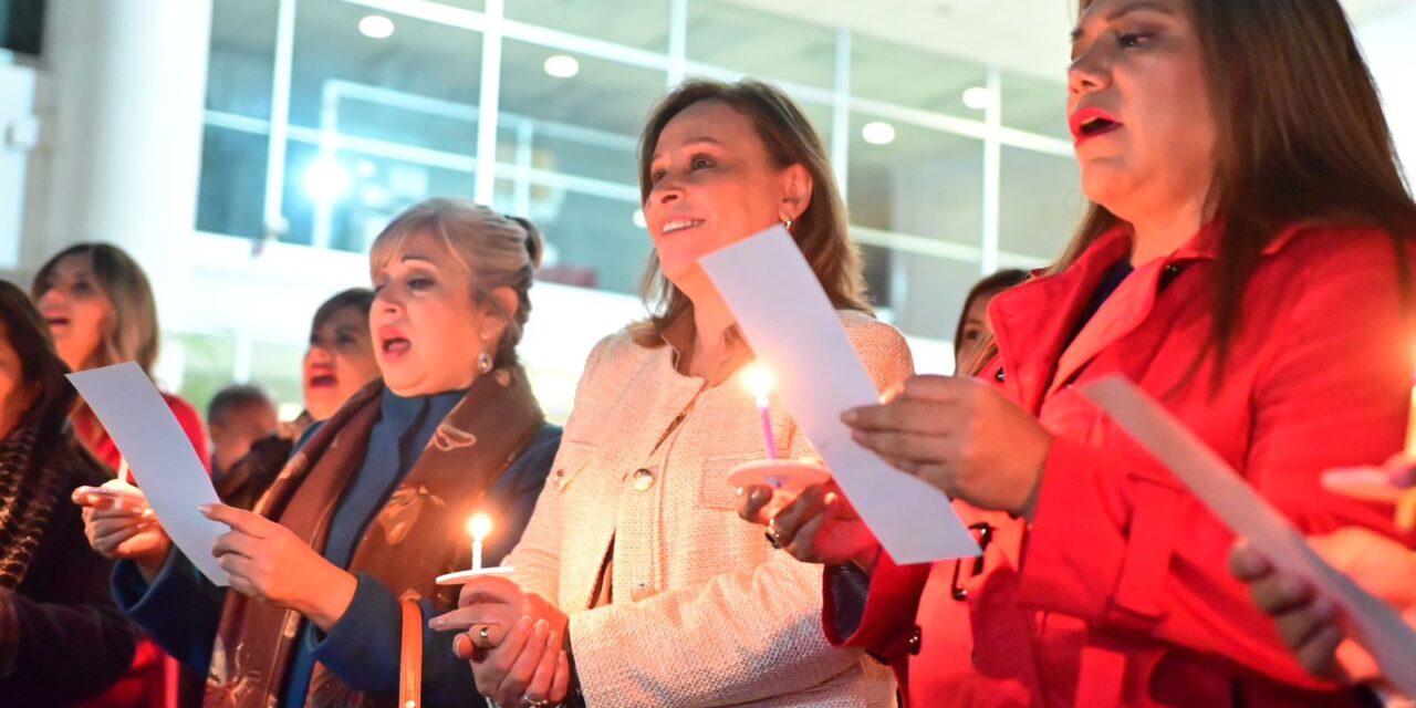 Rocío Nahle encabeza el encendido del árbol navideño del DIF