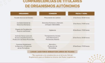 Aprobado, calendario de comparecencias de organismos autónomos