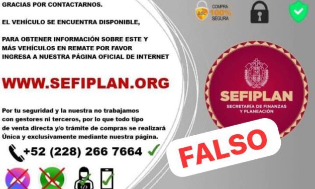 Sefiplan presentó denuncia ante FGE por páginas apócrifas