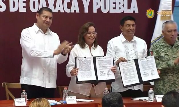 ‘Cero impunidad’ afirma Rocío Nahle, firman convenio de seguridad entre Veracruz, Puebla y Oaxaca