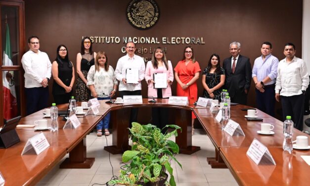 Se preparan INE y OPLE para elección local y del Poder Judicial, firman convenio