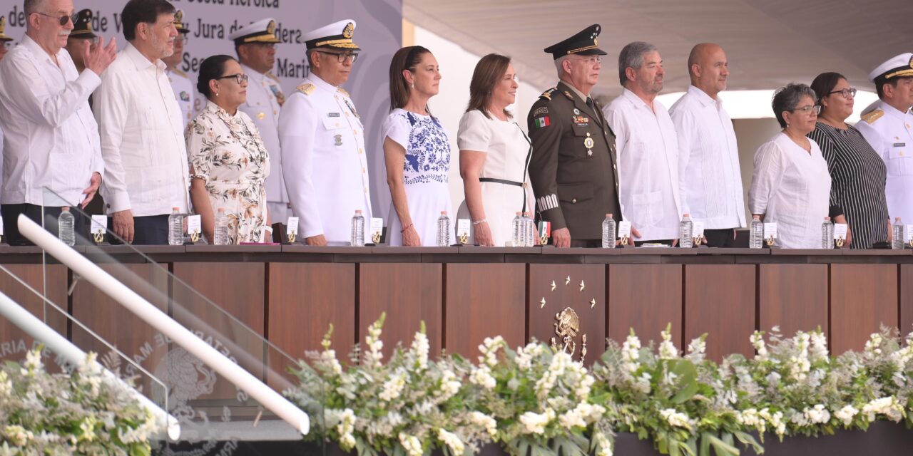 Rocío Nahle acompaña a la presidenta Claudia Sheinbaum en el 111 aniversario de la Gesta Heroica de 1914