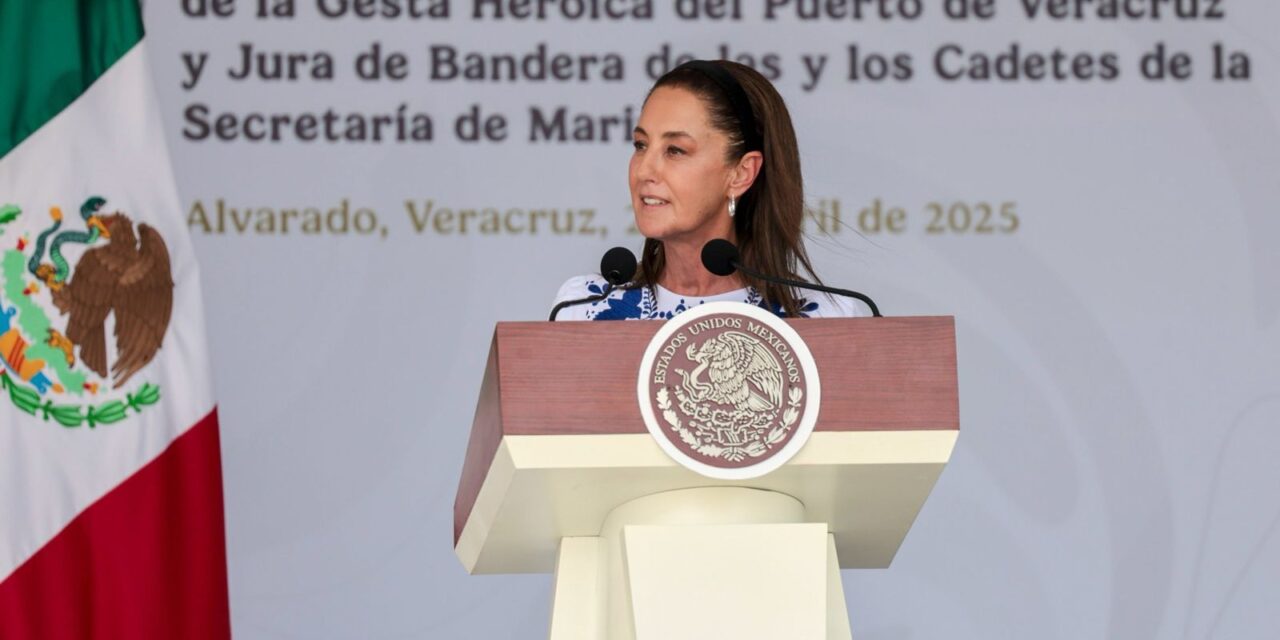 México no es protectorado de colonia de ningún país extranjero: Presidenta Claudia Sheinbaum en ceremonia conmemorativa al 111 aniversario de la Gesta Heroica del Puerto de Veracruz