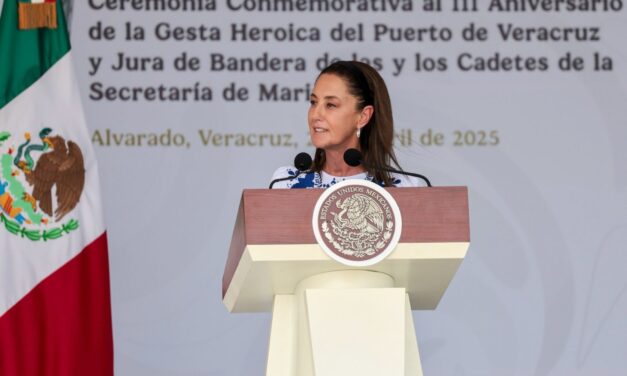 México no es protectorado de colonia de ningún país extranjero: Presidenta Claudia Sheinbaum en ceremonia conmemorativa al 111 aniversario de la Gesta Heroica del Puerto de Veracruz