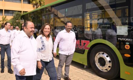 Rocío Nahle le pone la mano encima al problema del transporte público
