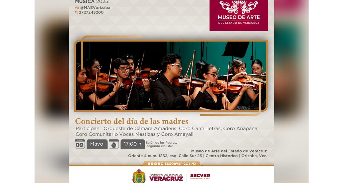 Invita SECVER a festejar a las madres con recitales en el MAEV y la GACX