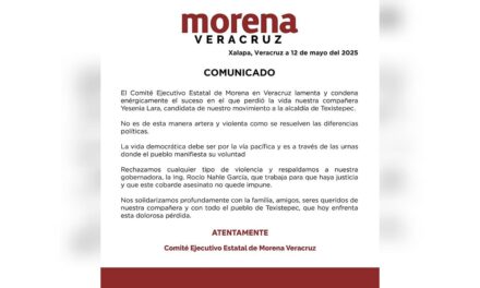 Morena Veracruz condena asesinato de su candidata en Texistepec y exige justicia