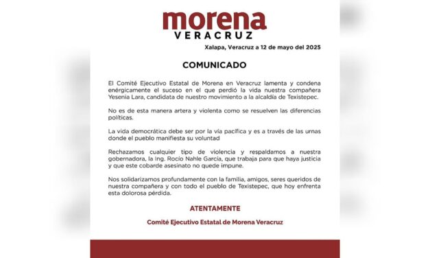 Morena Veracruz condena asesinato de su candidata en Texistepec y exige justicia