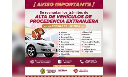 Veracruz reanuda regularización de vehículos de procedencia extranjera
