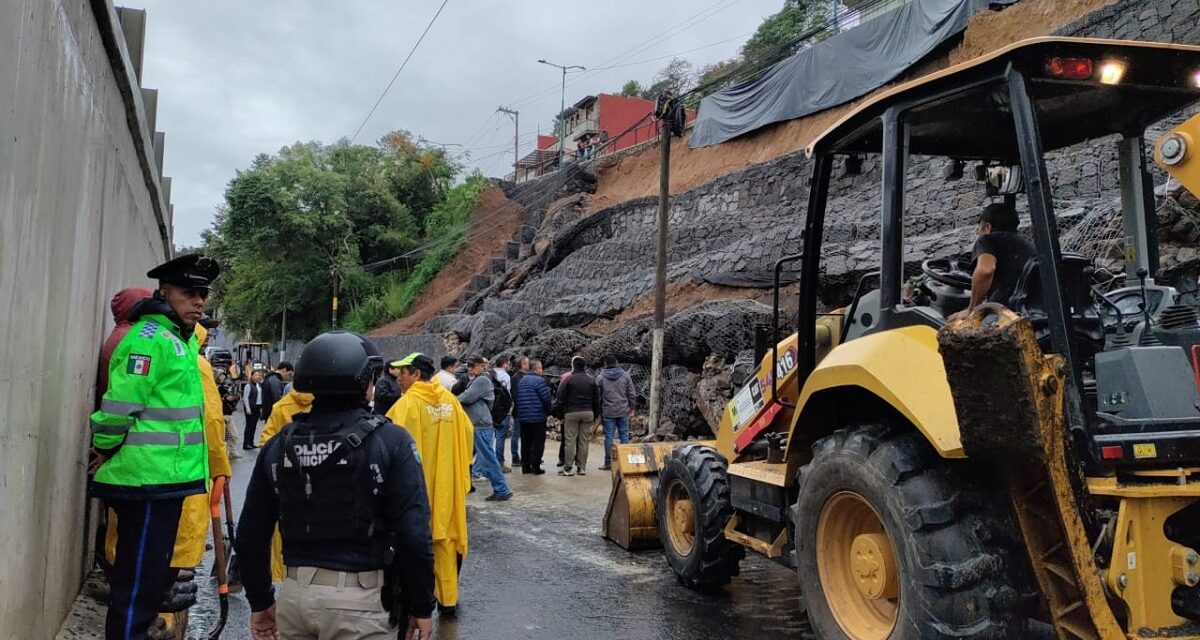 Colapsa muro de contención en bulevar Xalapa – Banderilla, no se registran heridos