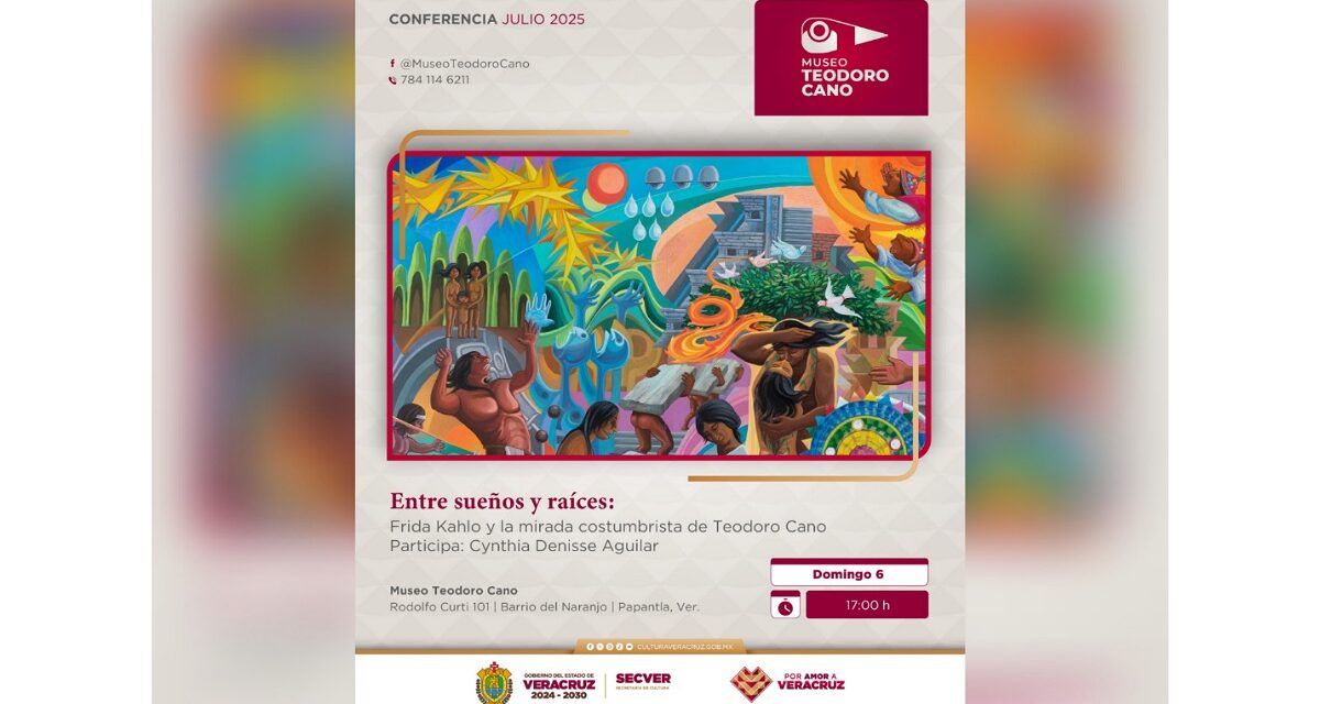 Ofrece la SECVER Conferencia de Frida Kahlo y Teodoro Cano en Papantla