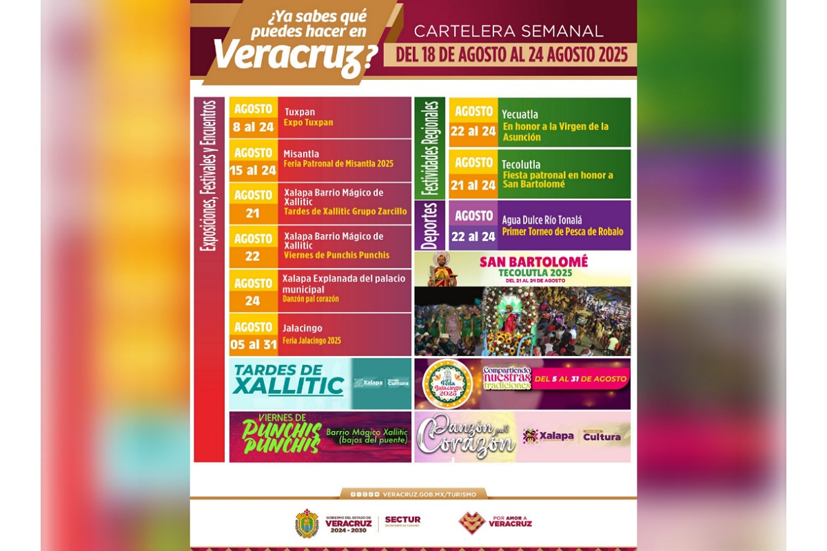 Veracruz está de moda: ferias, festivales y torneos del 18 al 24 de agosto