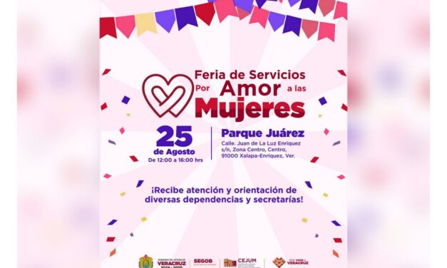 Gobierno Estatal brindará servicios gratuitos en la Feria Por amor a las mujeres