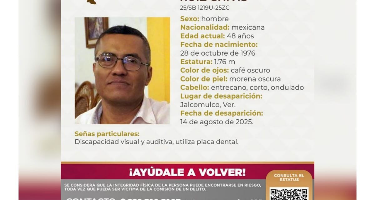 Fiscalía investiga caso de desaparición de ex alcalde de Jalcomulco