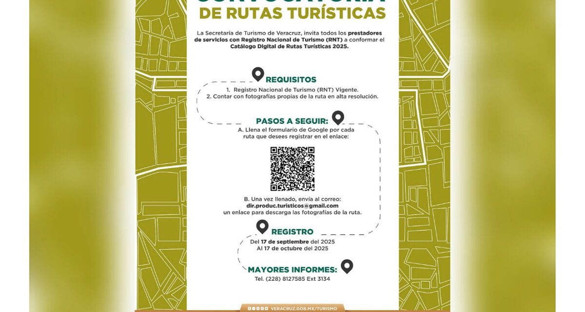 Convoca SECTUR a registrarse en Catálogo Digital de Rutas Turísticas