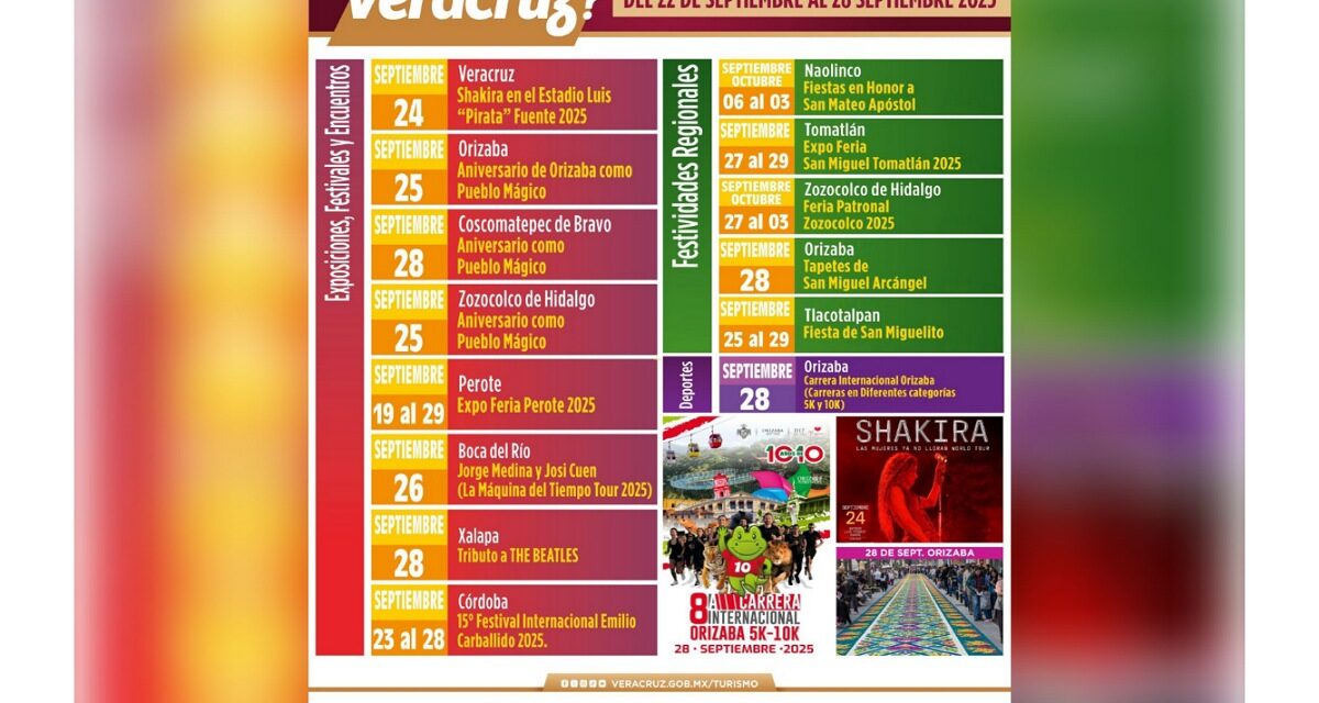 Veracruz está de moda: música, cultura y tradición del 22 al 28 de septiembre