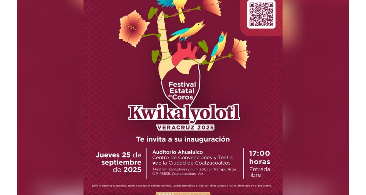 Realizará SECVER primer Festival Estatal de Coros Kwikalyolotl en Coatzacoalcos