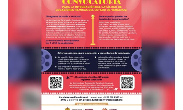 Invita SECTUR a registrar espacios en el Catálogo de Locaciones Fílmicas