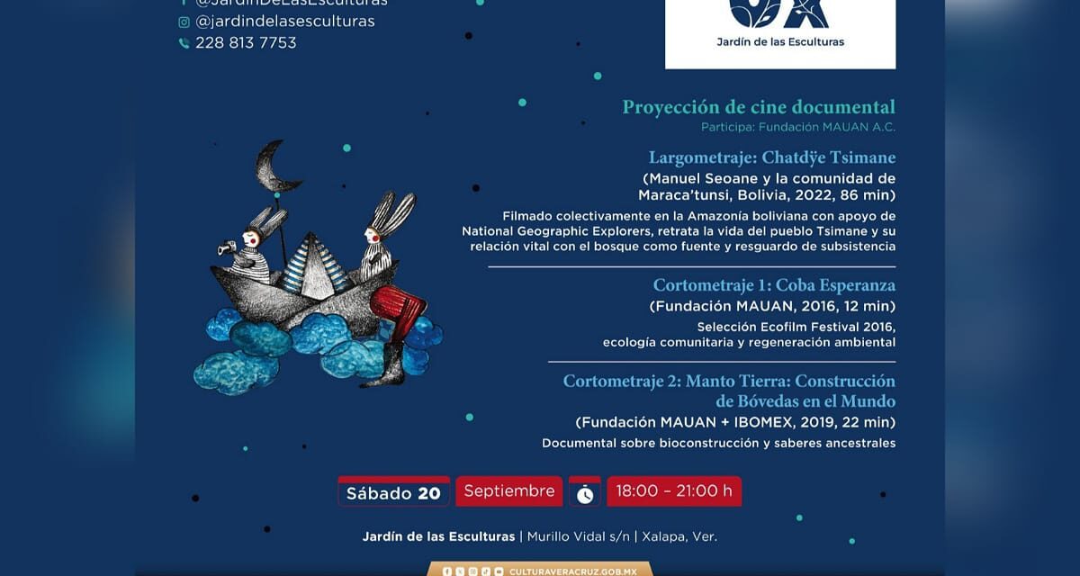 Invita SECVER a la proyección de Cine Documental en el Jardín de las Esculturas