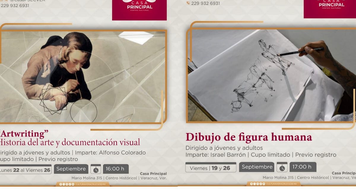 Casa Principal ofrecerá talleres gratuitos de dibujo y Artwriting en Veracruz