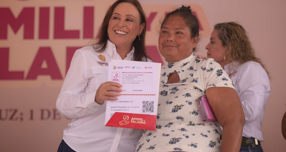 Con Apoyo a la Palabra y a la Familia, Veracruz da continuidad a la Cuarta Transformación: Rocío Nahle
