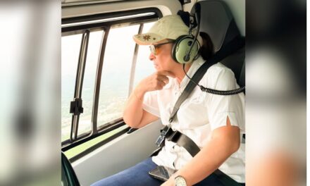 Sobrevuela gobernadora Rocío Nahle zona norte afectada por lluvias