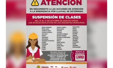 Gobierno del Estado determina suspensión de clases en 41 municipios