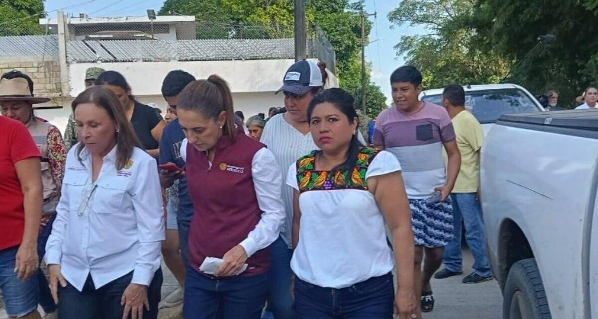 Claudia Sheinbaum realiza gira por zonas afectadas en norte de Veracruz