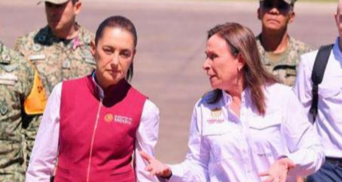 Arriba presidenta Claudia Sheinbaum a Poza Rica, recorre zonas afectadas con Rocío Nahle