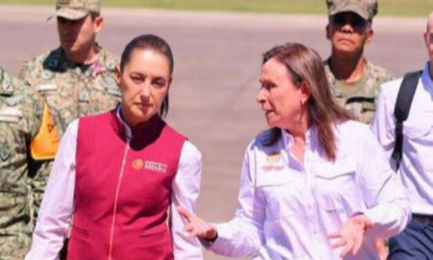 Arriba presidenta Claudia Sheinbaum a Poza Rica, recorre zonas afectadas con Rocío Nahle
