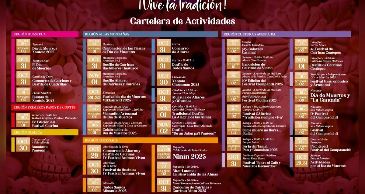 Vive el Día de Muertos en Veracruz; presenta SECTUR cartelera turística