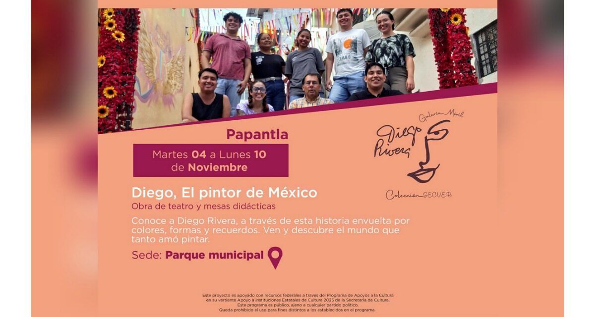 SECVER lleva la Galería Móvil de Diego Rivera a Papantla