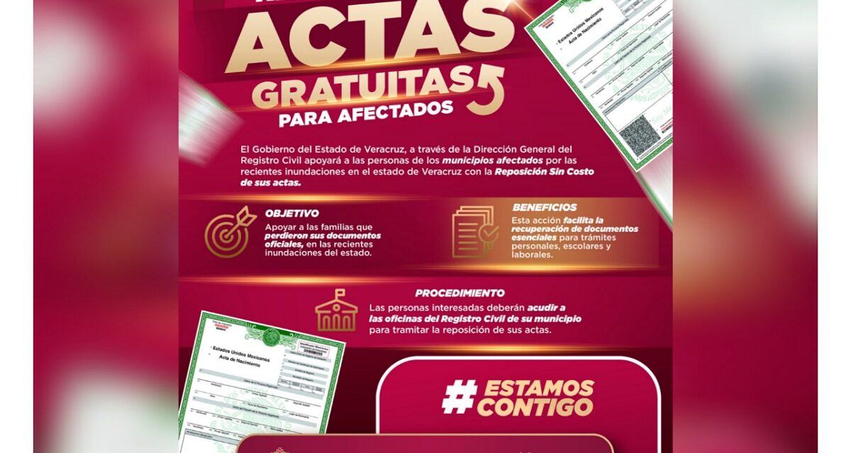 Registro Civil ofrece reposición gratuita de actas a familias afectadas en la zona norte
