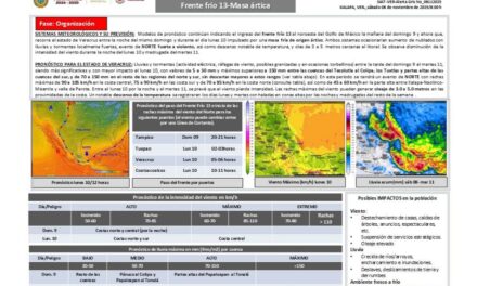 Gobierno de Veracruz refuerza acciones preventivas ante el Frente Frío 13
