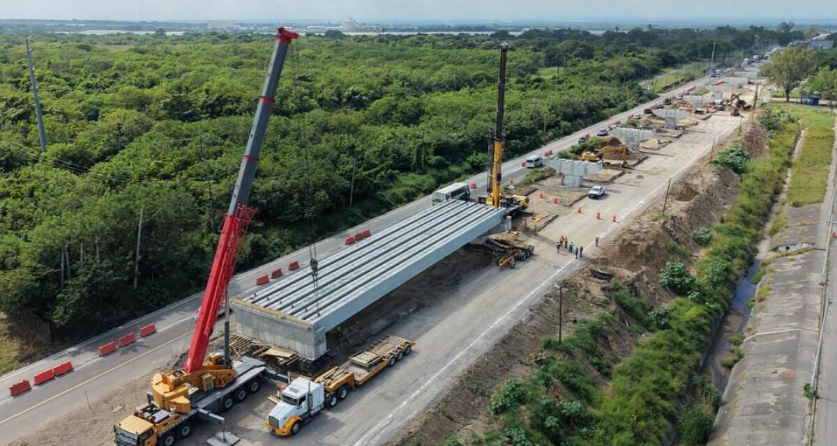 Avanza sin contratiempos construcción del nuevo distribuidor vial al Puerto de Veracruz: SICT