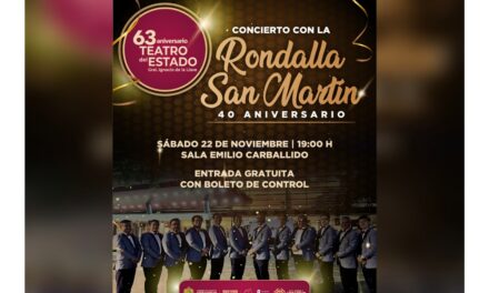 Celebra el 63° aniversario del Teatro del Estado con un concierto de la Rondalla San Martín
