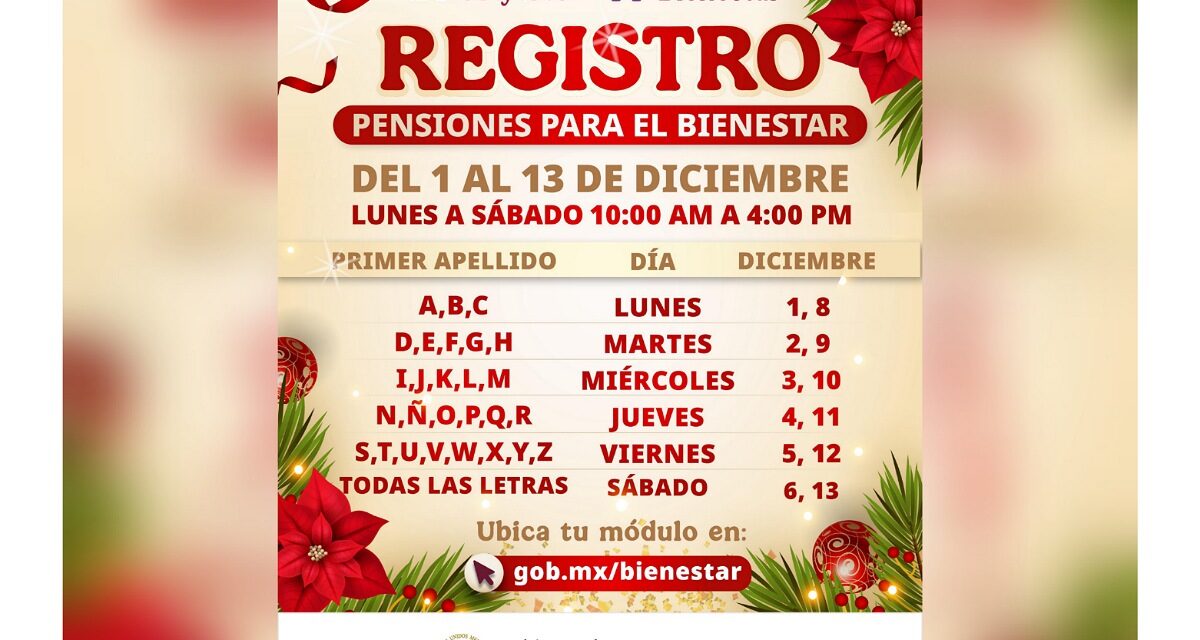 Del 1 al 13 de diciembre se realiza en todo el país el registro a la Pensión Mujeres Bienestar y a la Pensión para el Bienestar de las Personas Adultas Mayores: Ariadna Montiel
