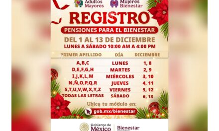 Del 1 al 13 de diciembre se realiza en todo el país el registro a la Pensión Mujeres Bienestar y a la Pensión para el Bienestar de las Personas Adultas Mayores: Ariadna Montiel
