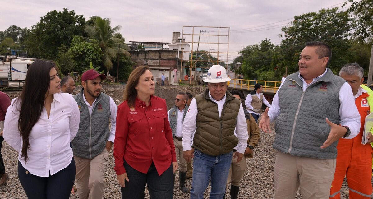 Rocío Nahle supervisa obras de desazolve en Poza Rica