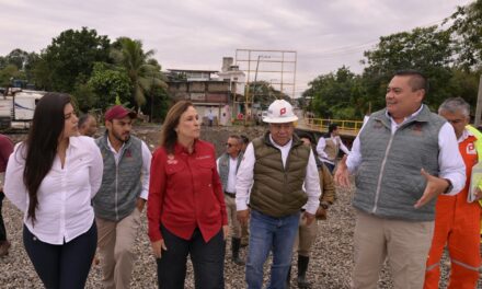 Rocío Nahle supervisa obras de desazolve en Poza Rica
